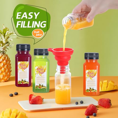 30pcs 6oz Empty Plastic Juice Bottles with Tamper Evident Caps - size: 6 ounces