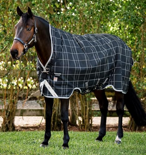 Horseware® Rhino® Wug Vari-Layer Turnout 250g - Black/Grey & White Check & Gray, 75 - color: Black/Grey & White Check & Gray, size: 75 inches