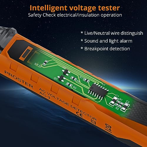 Proster Electrical Test Tool - TRMS Clamp Meter 6000&NCV Voltage Tester Pen