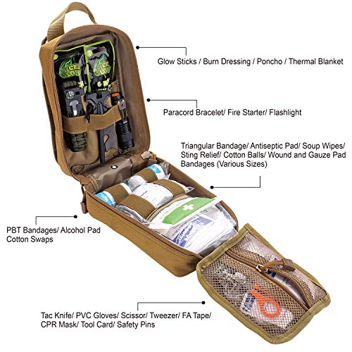 EVERLIT 250 Pcs Survival First Aid Kit - color: Od Green