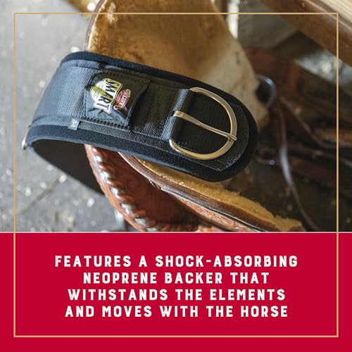 Weaver Equine ‎Roper Horse Cinch, Anti-Slip Neoprene Saddle Cinch Girth with Smart Cinch Buckle, Western Horse Riding Supplies, Black