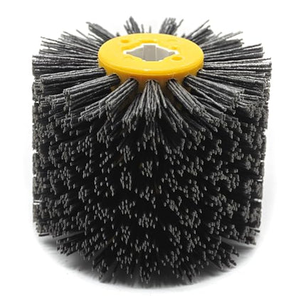 Enhance Your Wooden Furniture with SIGNI Abrasive NYLON Drawing Wheel Drum Burnishing Polishing Brush - Ideal for Floor Polishing, 120X100mm Size, 120 Grit - Pack of 1 - size: 120 Grit, Black