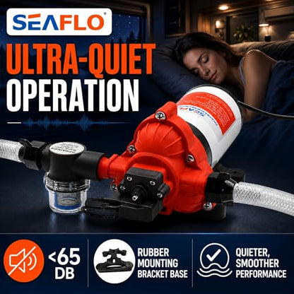 SEAFLO 33 Series 110V/115V AC Fresh Water Pump, 3.3 GPM 45 PSI Self-Priming Pressure Pump with Smart Pressure Switch, Automatic Demand Pump for RV, Caravan Marine Boat Industrial Use, 4-Year Warranty - style: 3.3 GPM | 115V