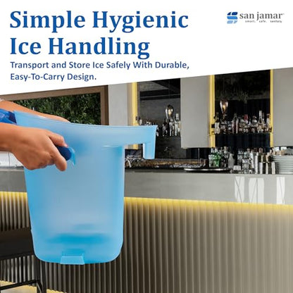Ice Bucket, San Jamar Light Duty, 6 Gallon, Dual-Grip Handles, Blue