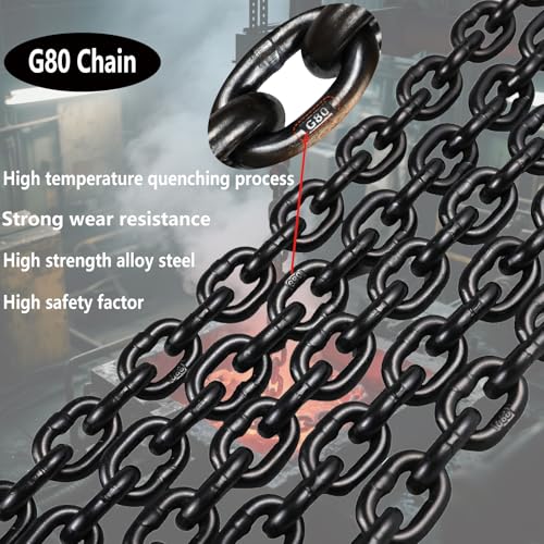 Heavy Duty Security Chain Lock with Padlock, 43 Inch 8mm Manganese Steel Chain, Anti-Rust & Anti-Theft - for Bike, Scooter, Motorcycle, Door, Gate, Fence