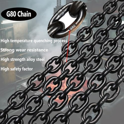 Heavy Duty Security Chain Lock with Padlock, 43 Inch 8mm Manganese Steel Chain, Anti-Rust & Anti-Theft - for Bike, Scooter, Motorcycle, Door, Gate, Fence