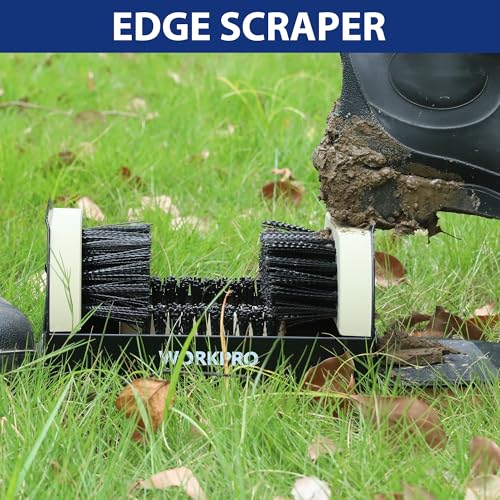WORKPRO Boot Cleaner, Heavy Duty Shoe Boot Scrubber & Scraper Brush Outdoor - style: wide