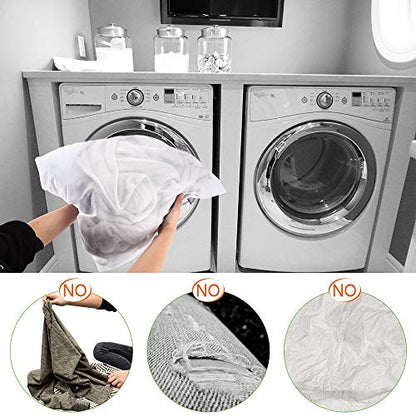 OTraki 2 Pack Extra Large Laundry Mesh Bag 43 x 35 Inch Mesh Laundry Bag Zippered Big Net Bag for Blanket Sweater Coat Bedding Sheet in Home Dorm Hotel Don't Drying, Melting 140-176℉, White - size: 35 x 43 inch