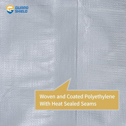GUARD SHIELD Heavy Duty Tarp 30x40 Feet Silver Multi Purpose Thick Waterproof Poly Tarp Cover 10mil - color: Silver, size: 30x40
