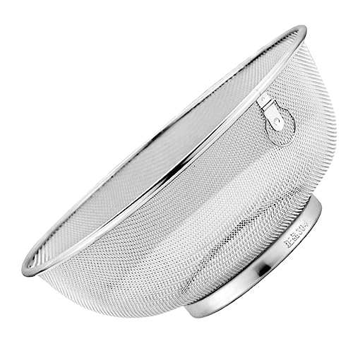 Stainless Steel Fine Mesh Kitchen Strainer Basket for Fruits | Oil Filtering, Soybean Milk Draining, Silver Finish, Practical Use, Not Easy to Break or Deform - size: 26x26x11cm