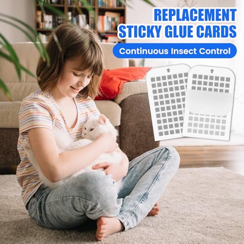 Qualirey 30 Pack Flying Insect Trap Refill Sticky Card Plug Refill Replacement, 1:1 Size