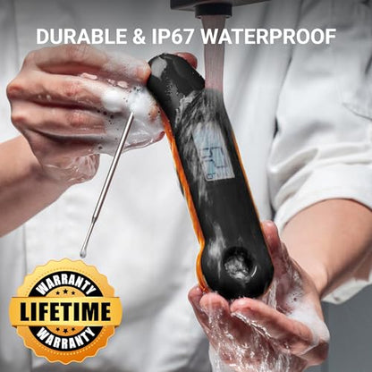 ThermoMaven Professional Meat Thermometer, NIST Certified Accuracy ±0.5°F - color: Black&Orange