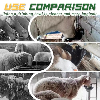2PCS Automatic Metal Goat Waterer, Copper Valve Automatic Water Dispenser Farm Livestock Drinking Bowl, for Goat Cattle Pig Dog Farm Water Drinking Equipment