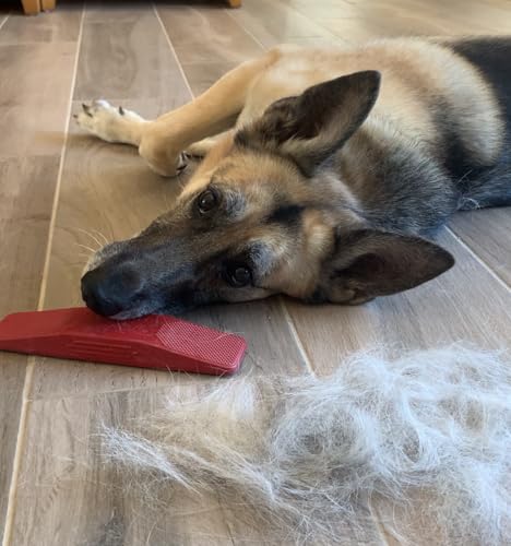 StripHair Gentle Groomer Dog Shedding Bathing Pet Hair Remover, Soft Red