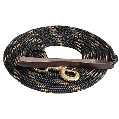 MUSTANG Poly Cowboy Lead Rope Black/Tan - color: Black/Tan
