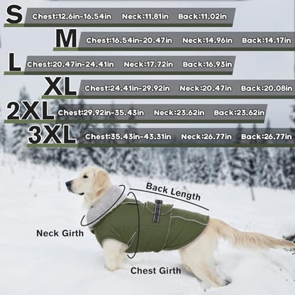 Lelepet Dog Coat Reflective Fleece Vest Dog Jacket with Adjustable Buckle - color: Army Green, size: S