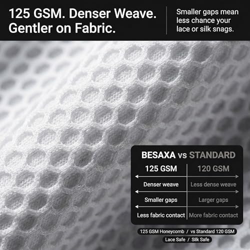 Mesh Laundry Bags for Delicates, 3 Pack, 12 x 16 Inches | Honeycomb mesh protects bras, lingerie, and underwear from snags — zippered closure stays secure throughout the wash cycle