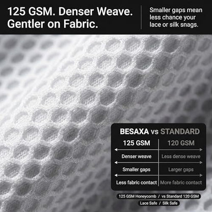 Mesh Laundry Bags for Delicates, 3 Pack, 12 x 16 Inches | Honeycomb mesh protects bras, lingerie, and underwear from snags — zippered closure stays secure throughout the wash cycle