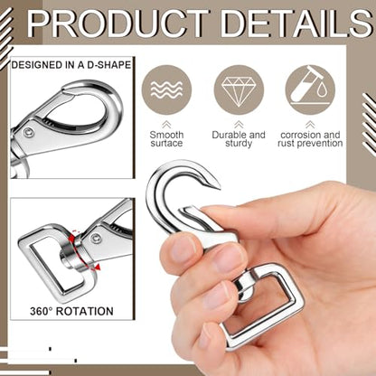 Moxweyeni 16 Pcs Trigger Snap Hooks 2.91" Swivel Bolt Snaps for Horse Tack