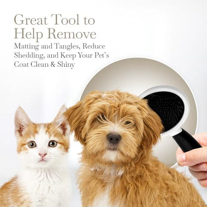 Fuller Brush Slicker Pet Brush - Angled Fine Steel Wires - Ergonomically Designed Rubberized Handle For Comfort & Control - Remove Shedding & Matted Hair - Tool For Grooming Dogs & Cat - size: Slicker