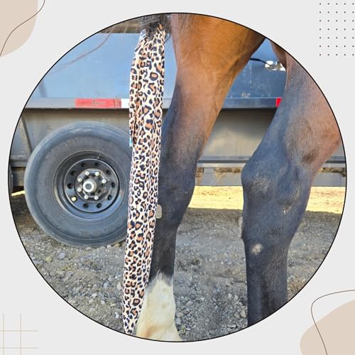Ranch Hand Premium Lycra Tail Bag – Horse Tail Bag Made from Durable Stretchable Lycra – Gentle on Hair and Free from Damage – Horse Tail Protection Bag for Grooming – 24 Inches - Leopard - color: Leopard