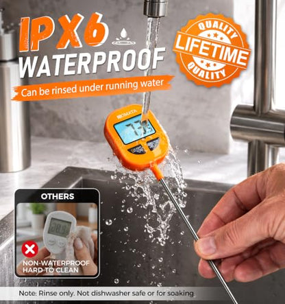 BOMATA Digital Meat & Candy Thermometer 2 Pack, Include 10" & 5" Probes - size: 2-Pack (5" + 10")