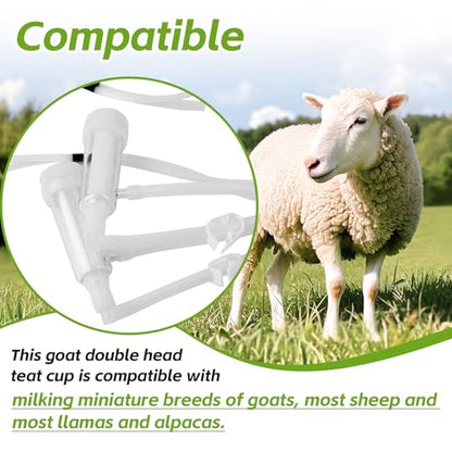 Goat Milking Machine Accessory Double Head Teat Cup | Leak Proof Goat Milking Teat Cups, Standard Size φ20mm - style: Goat