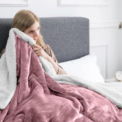 IR Imperial Rooms Fluffy Sherpa Throw Blanket Couch 50x60 Baby Pink - color: Baby Pink, size: Throw