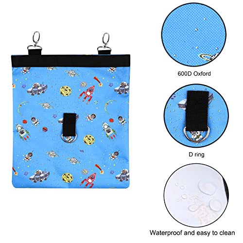 Rabbit Hay Feeder Bag Hanging Hay Rack (Pattern Blue, 2 Windows) - color: Pattern Blue