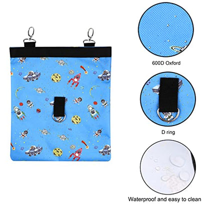 Rabbit Hay Feeder Bag Hanging Hay Rack (Pattern Blue, 2 Windows) - color: Pattern Blue