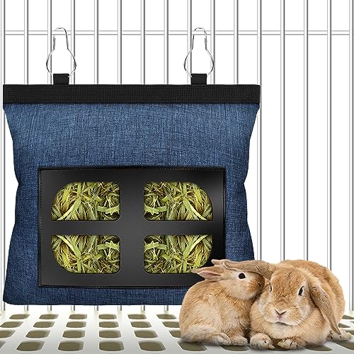 Rabbit Hay Feeder Bag Guinea Pig Hanging Hay Feeding Bag Storage Dispenser for Chinchilla Hamster Bunny Small Animal Pet