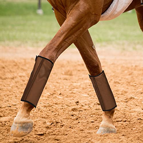Jexine 8 Pcs Mesh Fly Boots for Horse - color: Dark Gray, Light Purple