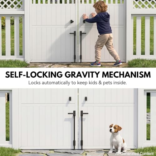 24" Heavy Duty Cane Bolt Drop Rod for Gate, Pack of 2 | Thickened Steel Outdoor Gate Latch, Wind Resistant for Wood, Vinyl, Metal, Iron, Double Fencing - size: 24 inch-2 Pack