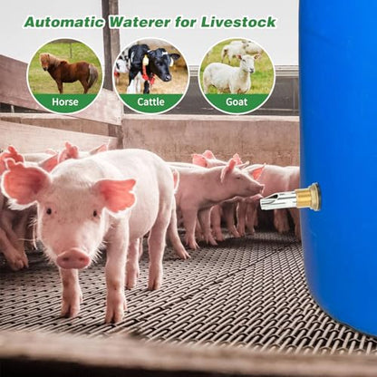 4 Pack Pig Waterer Nipples, Hog Water Nipples for Barrels Kit