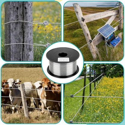Gisafai 2000 ft 17 Gauge Aluminum Wire for Electric Fencing - size: 2000 ft 15 Gauge
