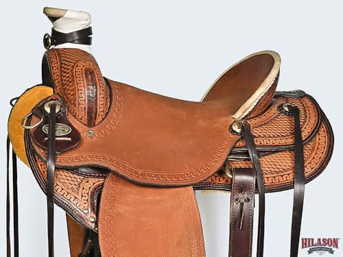 HILASON Western Wade Ranch Roping Saddle Brown Leather - size: 16 In