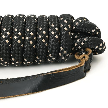 HILASON 25 ft Western Horse Nylon Lead Rope w/snap and Latigo Ends | Lead Ropes for Horses