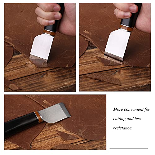 Leather Cutting Knife, Leather Skiving Knife with Wooden Handle | Leatherworking Craft Cutting Hand Tool Exquisite Package for DIY Leathercraft