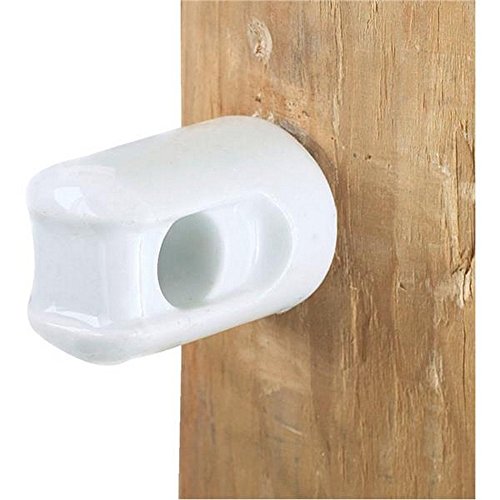 Electric Fence Insulator, Line & Corner, Porcelain, Small