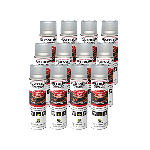 Rust-Oleum Inverted Marking Spray, Solvent-Based, Clear - color: Clear, size: 17 Ounce (Pack of 12)