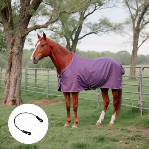 2Pcs Horse Blanket Straps, Adjustable Elastic Leg and Tail Straps, 16" - color: 2 PCS