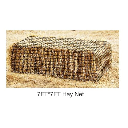 7 * 7FT Round Bale Hay Net, Heavy Duty Hay Nets for Horses Slow Feed Round or Square Bale Haynet