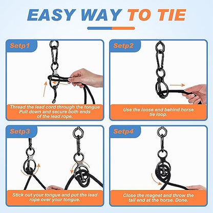 Nuenen Horse Tie Ring, Upgraded Horse Tack and Supplies - color: Black