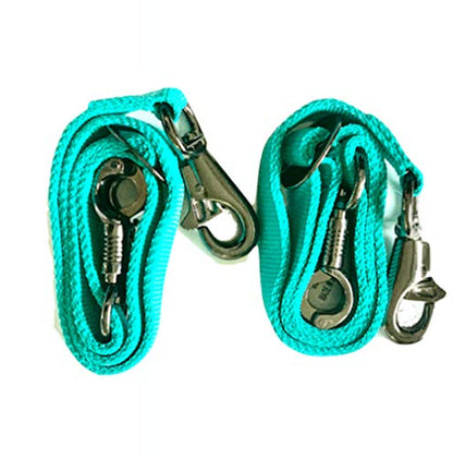 Majestic Ally Pack of 2, Double Thick Trailer Tie for Horse Haulage with Adjustable Buckle, Panic Snap and Bull Snap – 1 Inch by 36 Inch (Turquoise) - color: Turquoise
