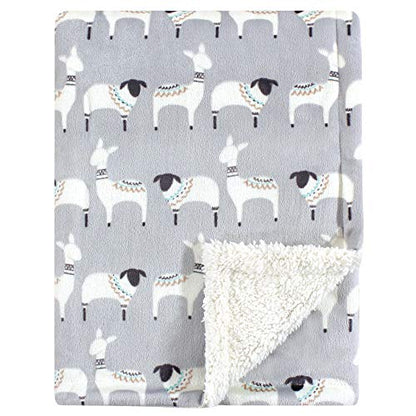 Hudson Baby Unisex Baby Plush Mink and Sherpa Blanket, Aztec Llama, One Size - color: Aztec Llama, size: One Size