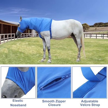 Horse Slinky Hood with Zipper, Stretchy Sleazy Hood Blue M - color: Blue, size: Medium