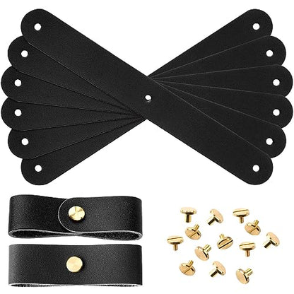 Chunful 6 Pcs Leather Breakaway Halter Replacement Straps for Horses - color: Black