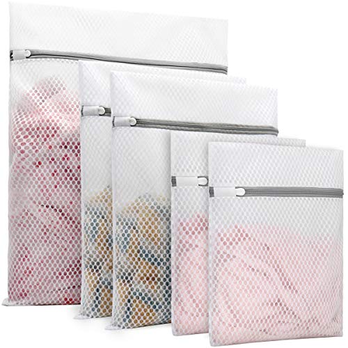 Muchfun 5Pcs Durable Honeycomb Mesh Laundry Bags for Delicates | (1Large, 2Medium, 2Small) - size: 1Large, 2Medium, 2Small