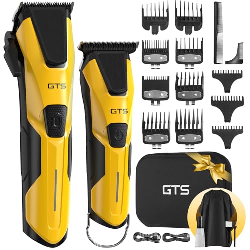 Professional Hair Clippers for Men, Professional Barber Clippers and Trimmer Set, Mens Cordless Hair Clipper for Barbers Haircut Kit Fade Yellow - color: Yellow