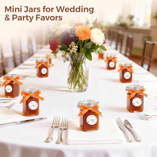 ComSaf Square Glass Spice Jars 8 oz 6 Pack with Labels and Funnel Set - size: 8oz*6